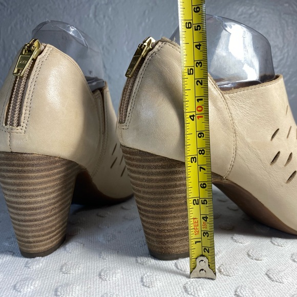 LADIES CLARKS OKENA POSH LEATHER ZIP CASUAL PEEP TOE HEELED MULES - Picture 16 of 16